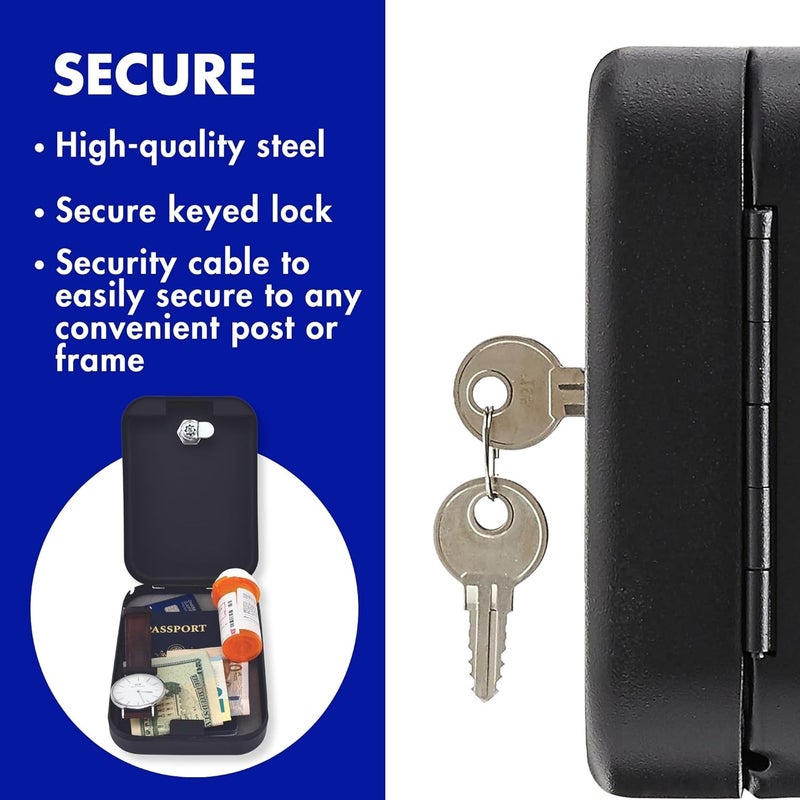 Helix Personal Locking Safe with Tether - Heavy-Duty Steel Construction - Image 3
